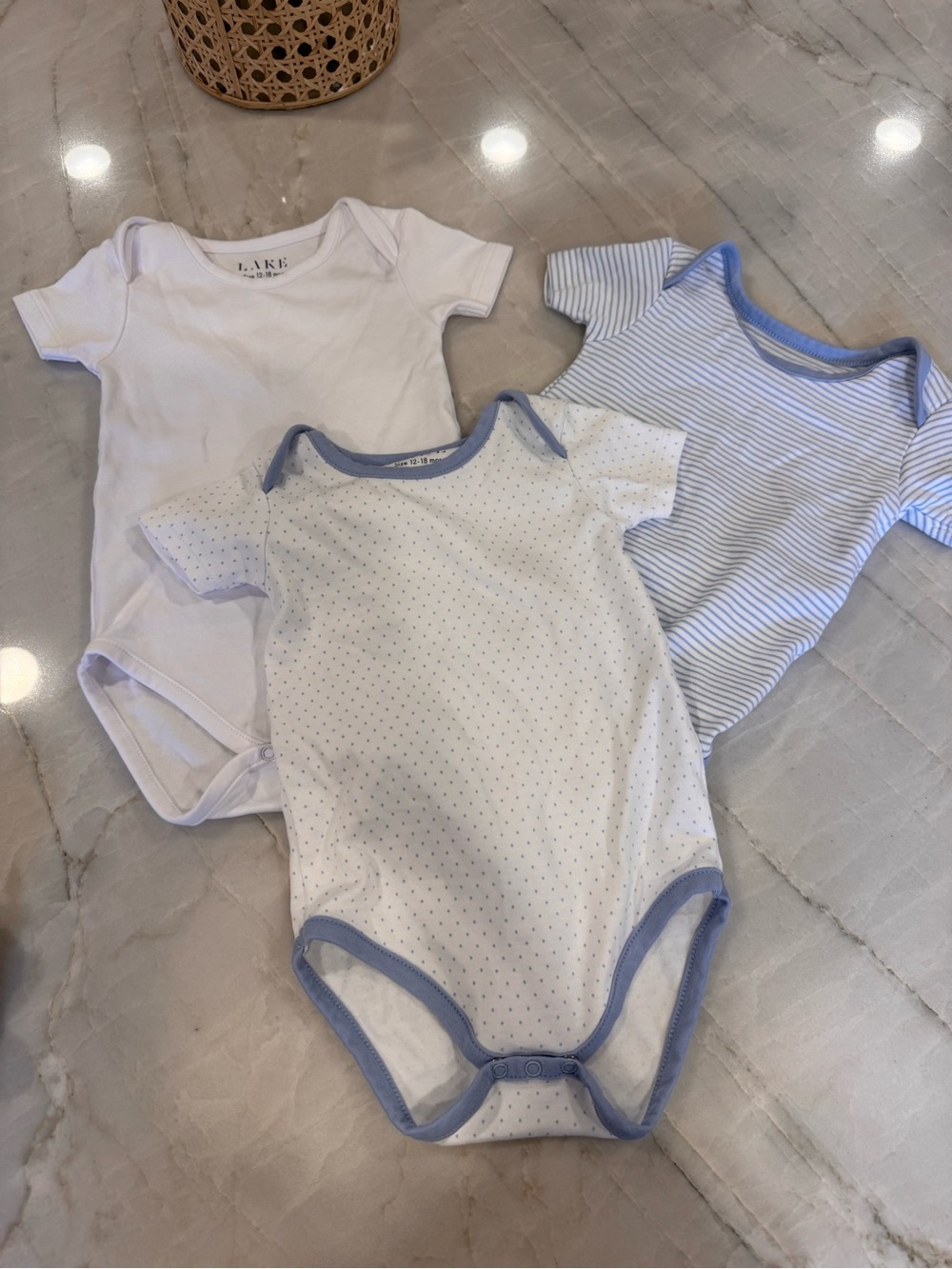 NEW & NEVER WORN LAKE Baby Bodysuit bundle in French Blue